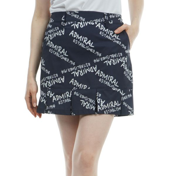 アドミラル ゴルフ Admiral GOLF レディース レディース ランダムロゴ プリーツヘムスカート ADLA432 詳細1
