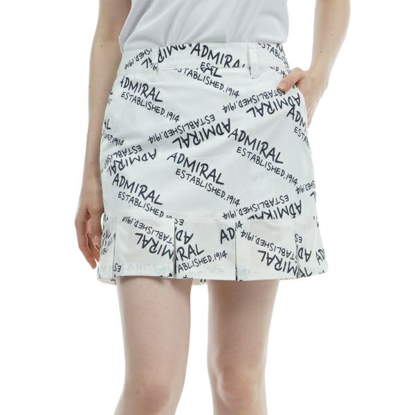 アドミラル ゴルフ Admiral GOLF レディース レディース ランダムロゴ プリーツヘムスカート ADLA432 詳細2