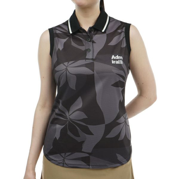 アドミラル ゴルフ Admiral GOLF レディース レディース リゾート柄 ノースリーブポロシャツ ADLA437 詳細2
