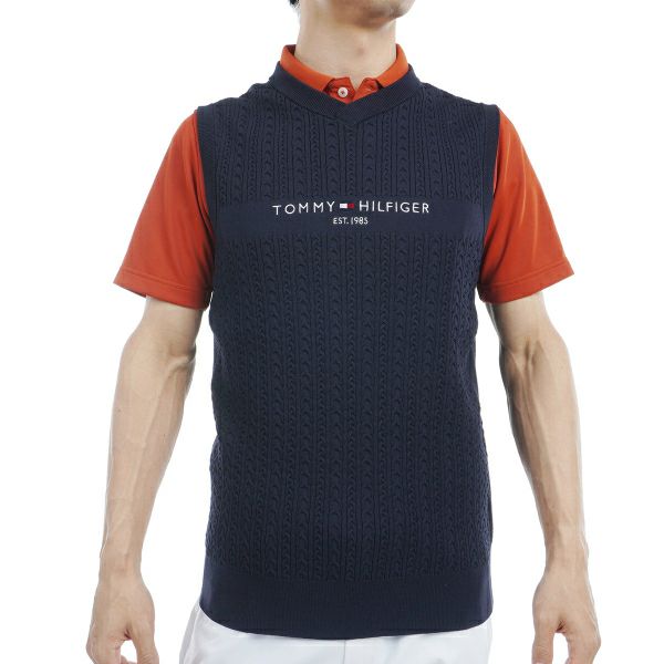 ツアーティー TOUR TEE メンズ メンズ ケーブル　Vネックニットベスト THMA452 詳細1