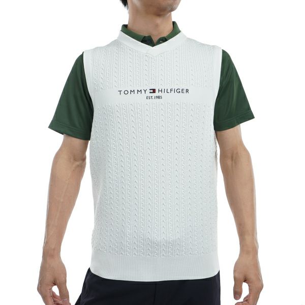 ツアーティー TOUR TEE メンズ メンズ ケーブル　Vネックニットベスト THMA452 詳細2