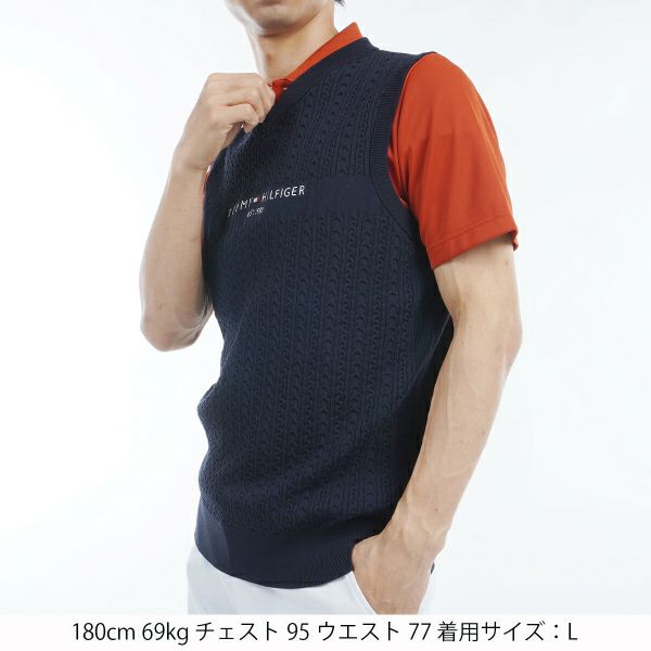 ツアーティー TOUR TEE メンズ メンズ ケーブル　Vネックニットベスト THMA452 詳細4