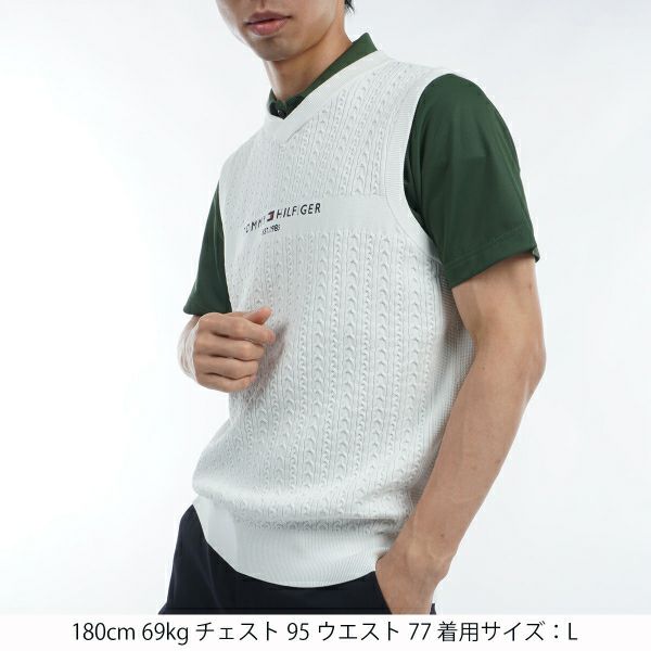 ツアーティー TOUR TEE メンズ メンズ ケーブル　Vネックニットベスト THMA452 詳細6
