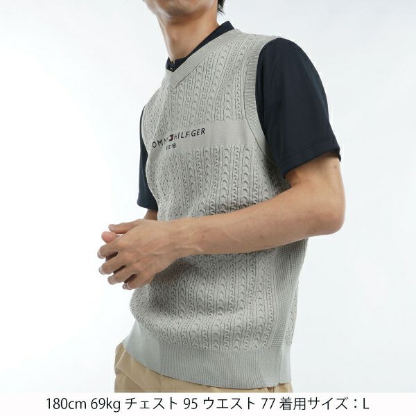 ツアーティー TOUR TEE メンズ メンズ ケーブル　Vネックニットベスト THMA452 詳細8