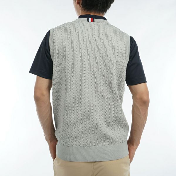 ツアーティー TOUR TEE メンズ メンズ ケーブル　Vネックニットベスト THMA452 詳細9