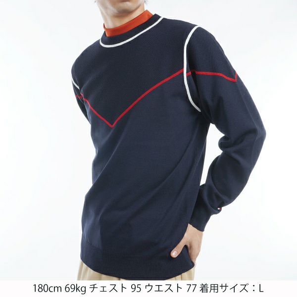 ツアーティー TOUR TEE メンズ メンズ トリコロールライン　クルーネックセーター THMA458 詳細11
