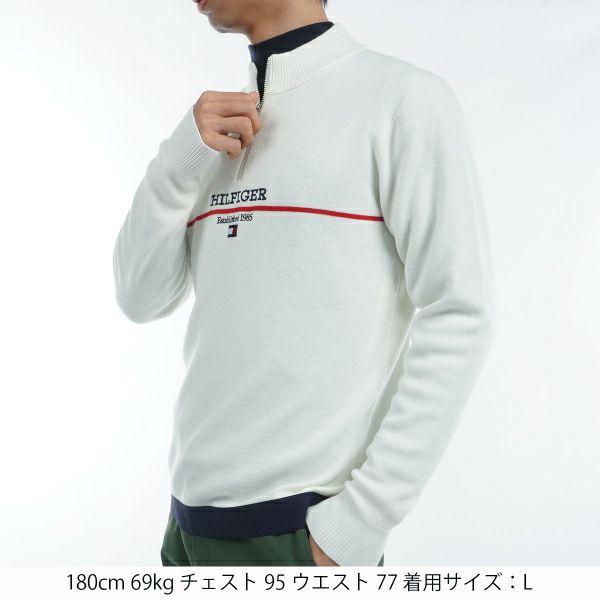ツアーティー TOUR TEE メンズ メンズ フロントロゴ　ハーフジップ　モックネックセーター THMA472 詳細5