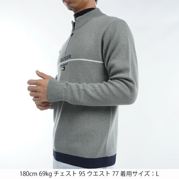 ツアーティー TOUR TEE メンズ メンズ フロントロゴ　ハーフジップ　モックネックセーター THMA472 詳細7