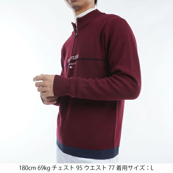 ツアーティー TOUR TEE メンズ メンズ フロントロゴ　ハーフジップ　モックネックセーター THMA472 詳細11