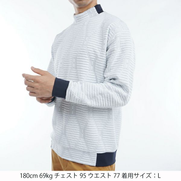 ツアーティー TOUR TEE メンズ メンズ ジャカードキルト　モックネックスウェット THMA477 詳細4