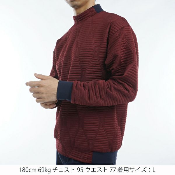 ツアーティー TOUR TEE メンズ メンズ ジャカードキルト　モックネックスウェット THMA477 詳細8