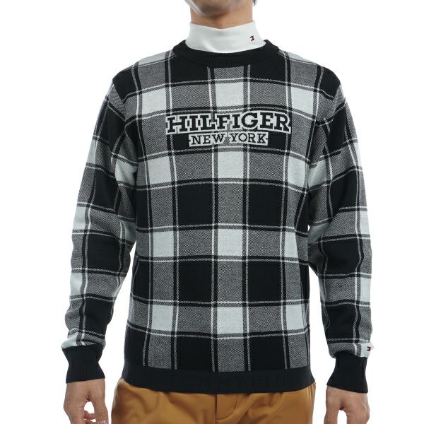 ツアーティー TOUR TEE メンズ メンズ バッファローチェックジャカード　クルーネックセーター THMA478 詳細2