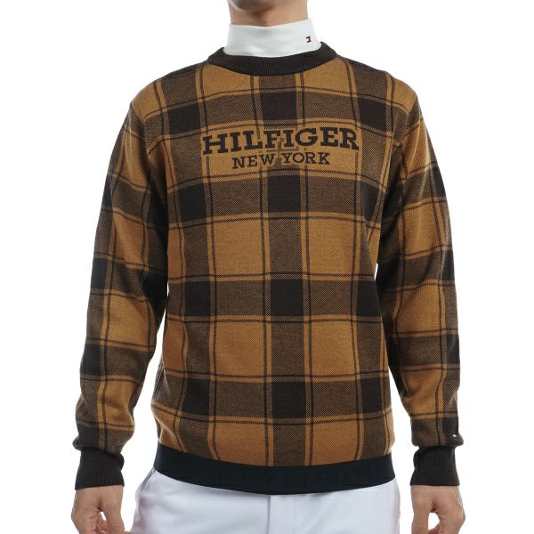 ツアーティー TOUR TEE メンズ メンズ バッファローチェックジャカード　クルーネックセーター THMA478 詳細3