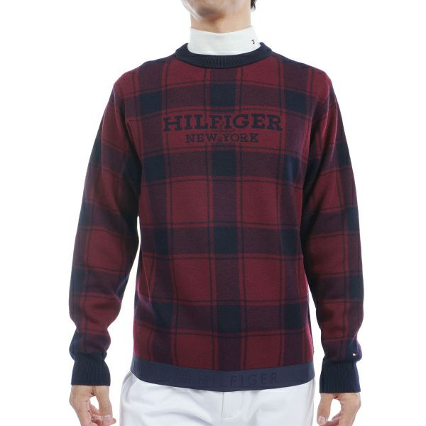 ツアーティー TOUR TEE メンズ メンズ バッファローチェックジャカード　クルーネックセーター THMA478 詳細4