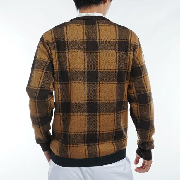 ツアーティー TOUR TEE メンズ メンズ バッファローチェックジャカード　クルーネックセーター THMA478 詳細10