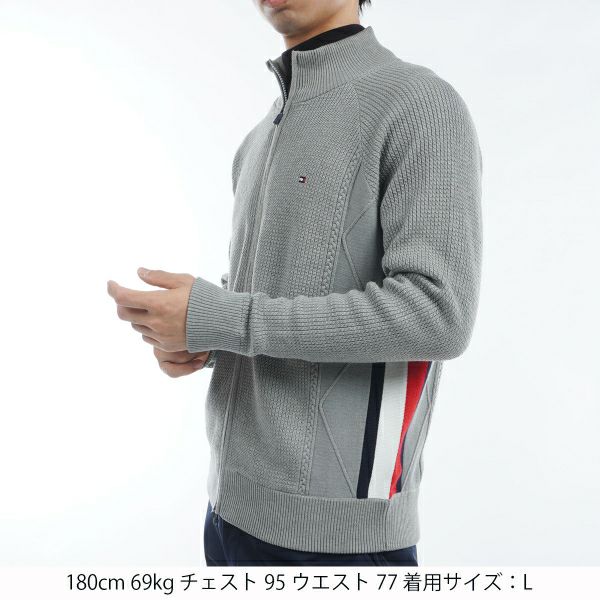 ツアーティー TOUR TEE メンズ メンズ ケーブル　フルジップセーター THMA479 詳細6
