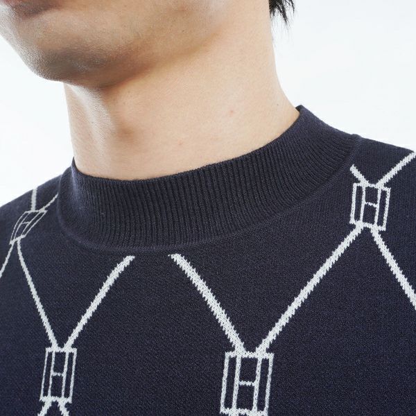 ツアーティー TOUR TEE メンズ メンズ モノグラムジャカード　モックネックセーター THMA480 詳細14