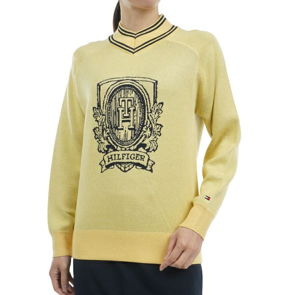 ツアーティー TOUR TEE レディース レディースエンブレムロゴ　Vネックセ－タ－ THLA450 詳細1