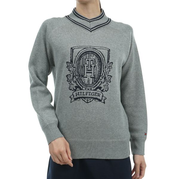 ツアーティー TOUR TEE レディース レディースエンブレムロゴ　Vネックセ－タ－ THLA450 詳細2
