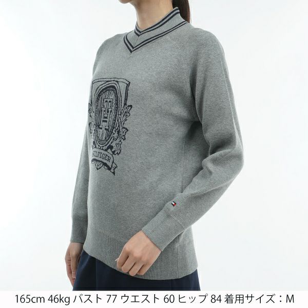 ツアーティー TOUR TEE レディース レディースエンブレムロゴ　Vネックセ－タ－ THLA450 詳細6