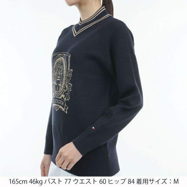 ツアーティー TOUR TEE レディース レディースエンブレムロゴ　Vネックセ－タ－ THLA450 詳細8