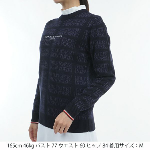 ツアーティー TOUR TEE レディース レディースモノグラムジャカード　クル－ネックセ－タ－ THLA466 詳細6