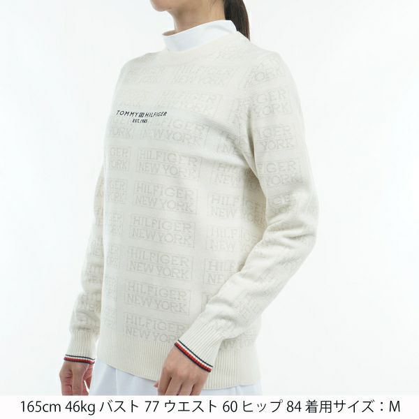 ツアーティー TOUR TEE レディース レディースモノグラムジャカード　クル－ネックセ－タ－ THLA466 詳細8