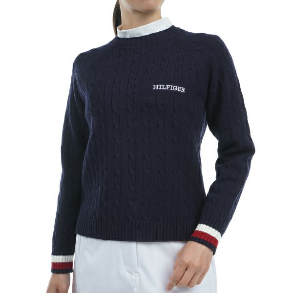 ツアーティー TOUR TEE レディース レディースケ－ブル　クル－ネックセーター THLA478 詳細2
