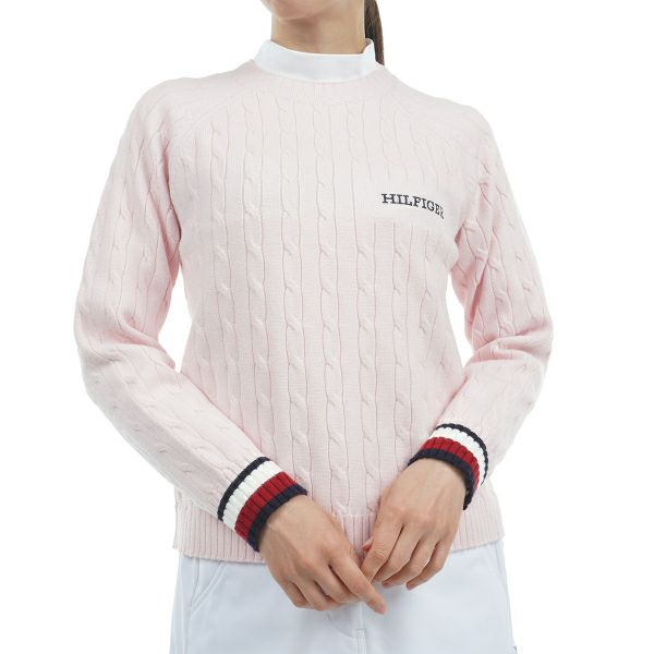 ツアーティー TOUR TEE レディース レディースケ－ブル　クル－ネックセーター THLA478 詳細5