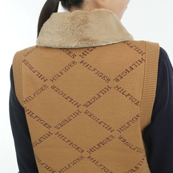 ツアーティー TOUR TEE レディース レディースモノグラムジャカ－ド　ファートリム　ニットベスト THLA487 詳細14