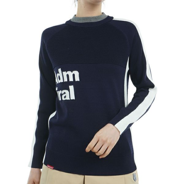 Admiral - coco 未使用品 アドミラルゴルフ Admiral Golf レディース セーター M 青 ブルー 迷彩 カモフラ クルーネック Admiral - coco 未使用品 アドミラルゴルフ Admiral Golf