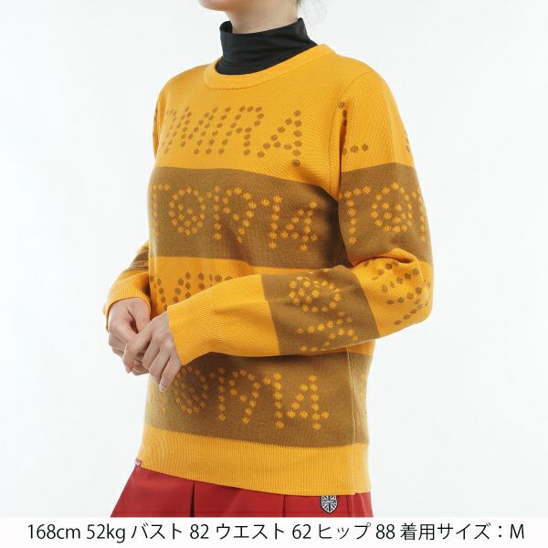ツアーティー TOUR TEE レディース レディース ゴルフ&ロゴボーダー クルーセーター ADLA464 詳細10