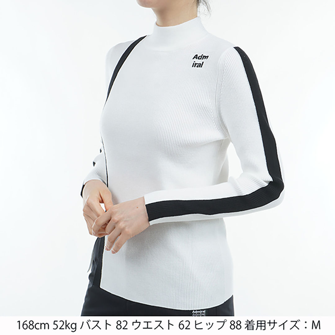 ツアーティー TOUR TEE レディース レディース フロントスリット モックネックリブセーター ADLA476 詳細4