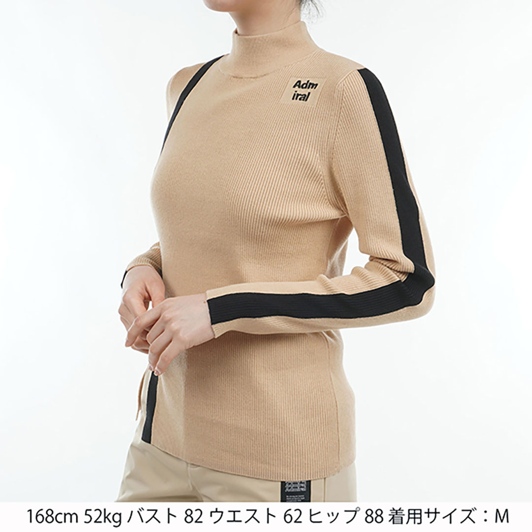 ツアーティー TOUR TEE レディース レディース フロントスリット モックネックリブセーター ADLA476 詳細8