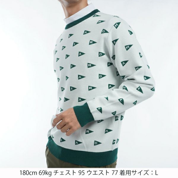 ツアーティー TOUR TEE メンズ メンズ フラッグジャカード クルーセーター ADMA453 詳細4