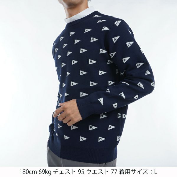ツアーティー TOUR TEE メンズ メンズ フラッグジャカード クルーセーター ADMA453 詳細8