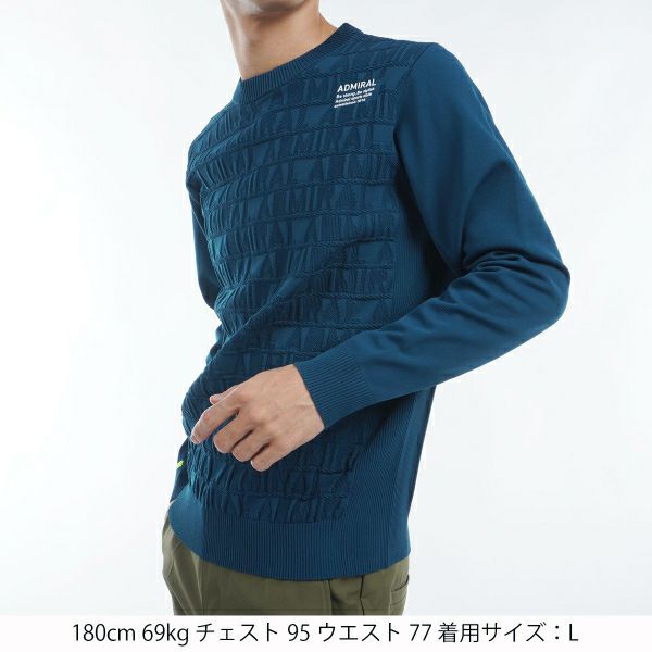 ツアーティー TOUR TEE メンズ メンズ ロゴジャガード クルーネックセーター ADMA460 詳細4