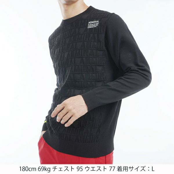 ツアーティー TOUR TEE メンズ メンズ ロゴジャガード クルーネックセーター ADMA460 詳細8