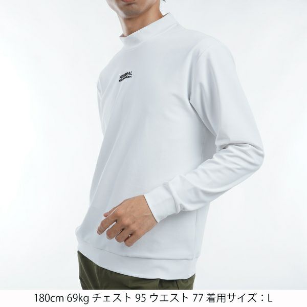【新品未使用】アドミラルゴルフ モックネック 長袖 シャツ メンズ ホワイト L 30％OFF】[アドミラル ゴルフ]メンズ ミニワッフル ロング