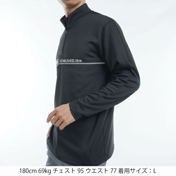 ツアーティー TOUR TEE メンズ メンズ 裏起毛 ロングスリーブハーフジップシャツ ADMA467 詳細5