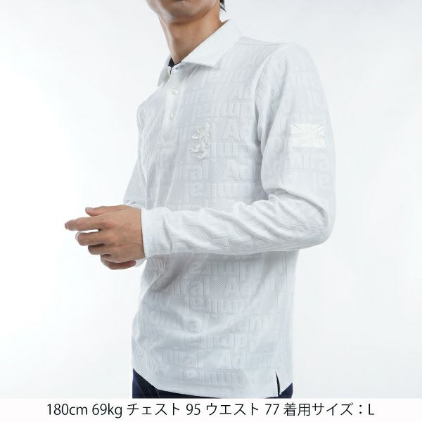 Admiral Lサイズ　シャツのみ 30％OFF】[アドミラル ゴルフ]メンズ ロゴエンボスストレッチ