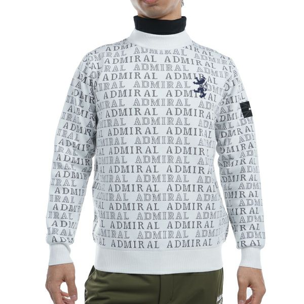 ツアーティー TOUR TEE メンズ メンズ ビッグランパント ロゴジャガード モックネックセーター ADMA480 詳細1