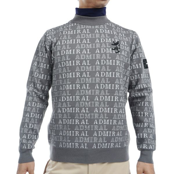 ツアーティー TOUR TEE メンズ メンズ ビッグランパント ロゴジャガード モックネックセーター ADMA480 詳細3