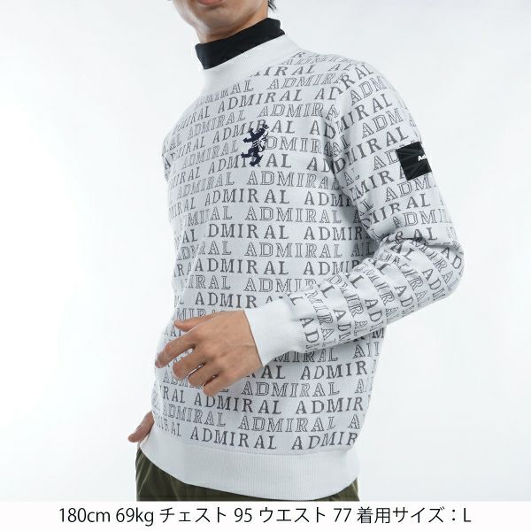 ツアーティー TOUR TEE メンズ メンズ ビッグランパント ロゴジャガード モックネックセーター ADMA480 詳細5