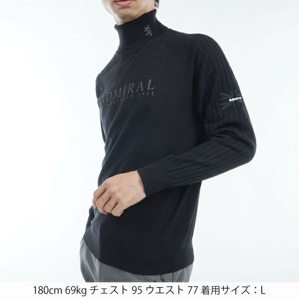 40%OFF】[アドミラル ゴルフ]メンズ 2段ロゴ タートルセーター