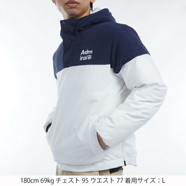30％OFF】[アドミラル ゴルフ]メンズ ボアミックス 中綿ハーフ