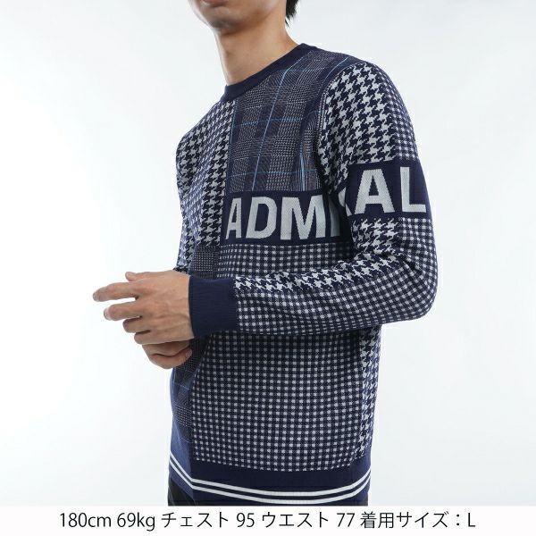 ツアーティー TOUR TEE メンズ メンズ ツイーディーパターンミックス クルーネックセーター ADMA489 詳細6
