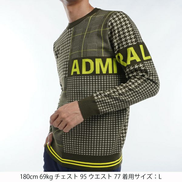 ツアーティー TOUR TEE メンズ メンズ ツイーディーパターンミックス クルーネックセーター ADMA489 詳細8