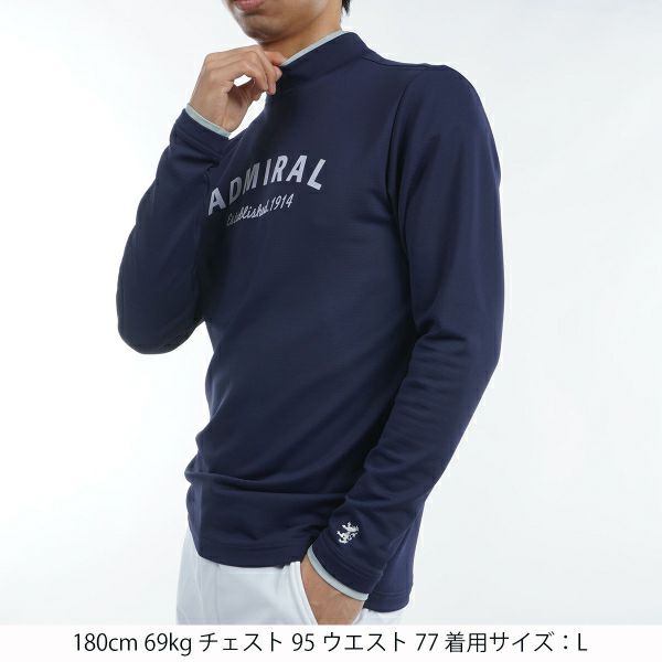Admiral - Admiral GOLF アドミラルゴルフ 総柄 モックネック シャツ ウェア セール・アウトレット】ストレッチ 長袖モックネックシャツ