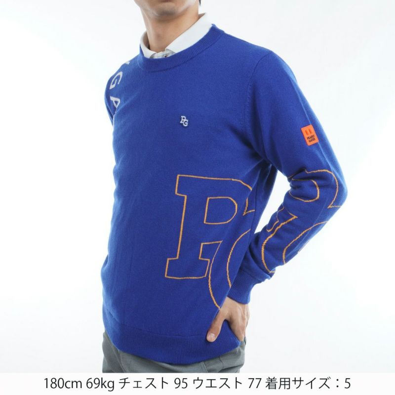 パーリーゲイツ]メンズ天竺×DIAPLEX クルーネックニットプル